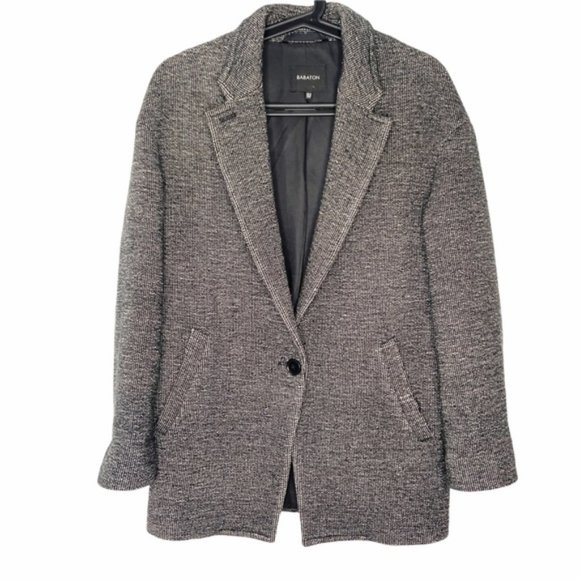 Babaton Henry Wool Coat single button close - Picture 3 of 8